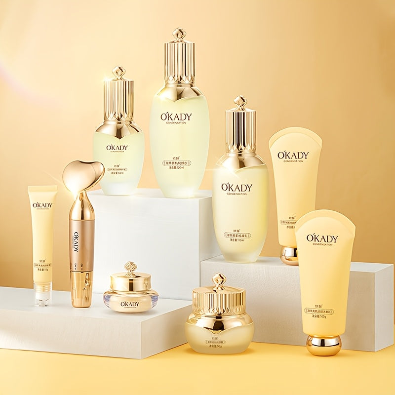 OKADY Ginseng Skincare Set | Make Skin Younger-looking Alcohol-Free Hypoallergenic Cleansing, Purifying Skin Quick Absorption Facial (Ginseng - 9pcs Set)A Gift For A Lady. Thanksgiving Gift Send Mom, Send Girlfriend