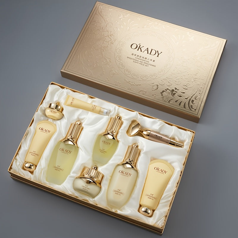OKADY Ginseng Skincare Set | Make Skin Younger-looking Alcohol-Free Hypoallergenic Cleansing, Purifying Skin Quick Absorption Facial (Ginseng - 9pcs Set)A Gift For A Lady. Thanksgiving Gift Send Mom, Send Girlfriend