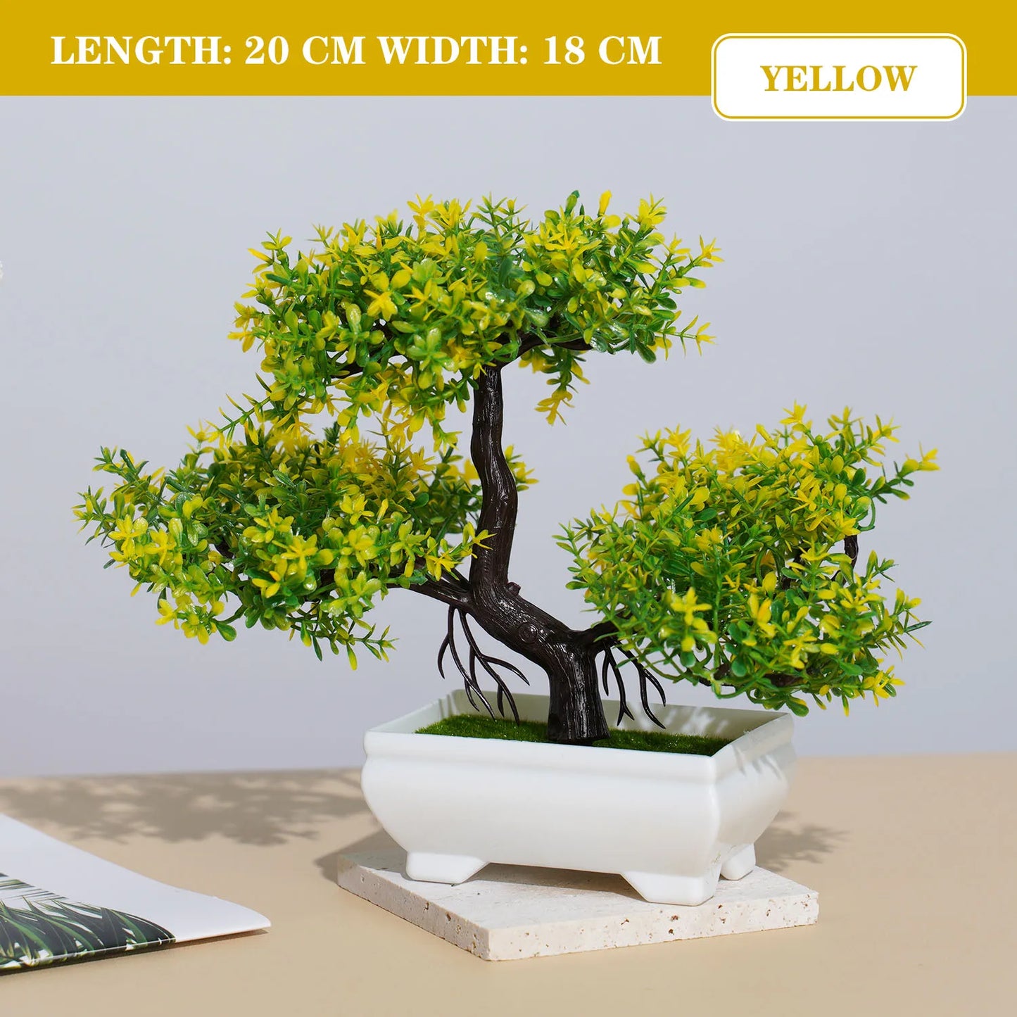 Artificial Plants Bonsai Fake Plant Flowers Potted Ornaments For Table Home Hotel Room Decoration Garden Decor Small Tree Pot