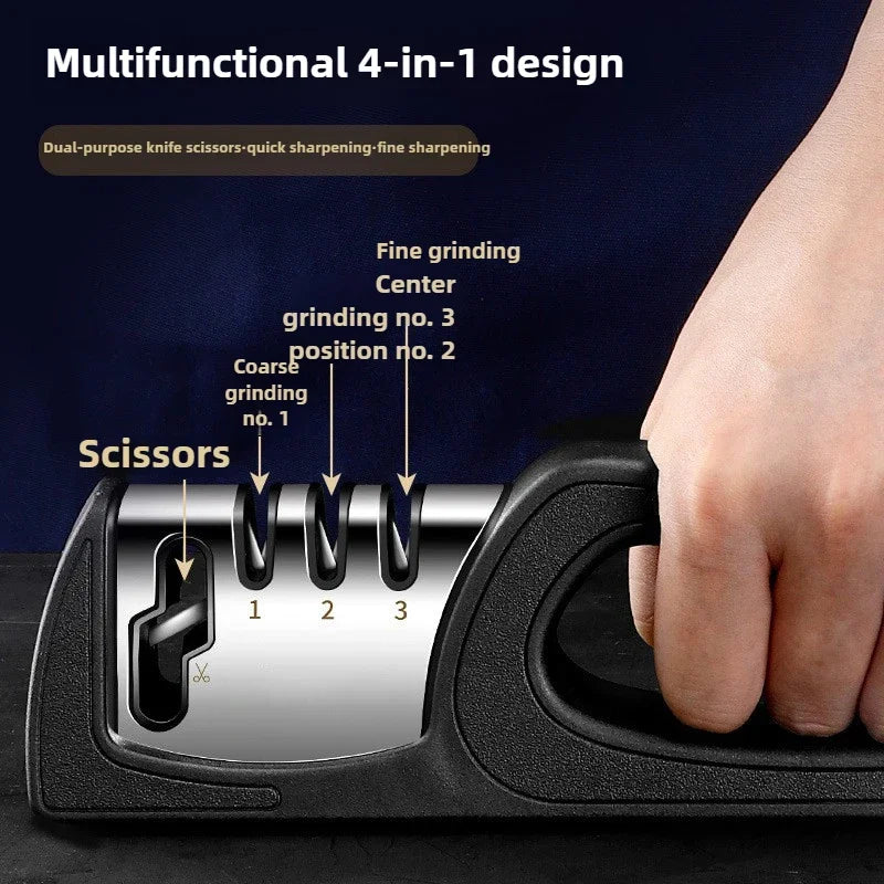4 Stage Diamond Knife Sharpener Professional Manual Sharpening Tool with Non-Slip Base for Kitchen Knives ScissorsHousehold Tool