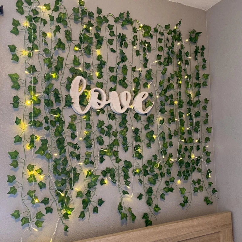 2/5/10M Leaf String Lights Artificial Vine Fairy Lights Leaf Garland Wedding Party Decor Indoor Home Garden Lights Supplies