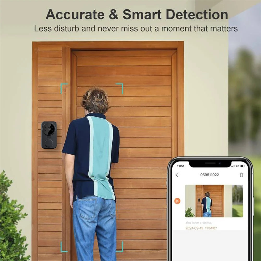 WiFi Smart Video Doorbell Camera Night Vision Smart Visual Doorbell APP Remote Monitoring Intelligent Doorbell for Home Security
