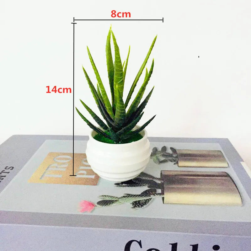 Artificial Plants Bonsai Fake Plant Flowers Potted Ornaments For Table Home Hotel Room Decoration Garden Decor Small Tree Pot