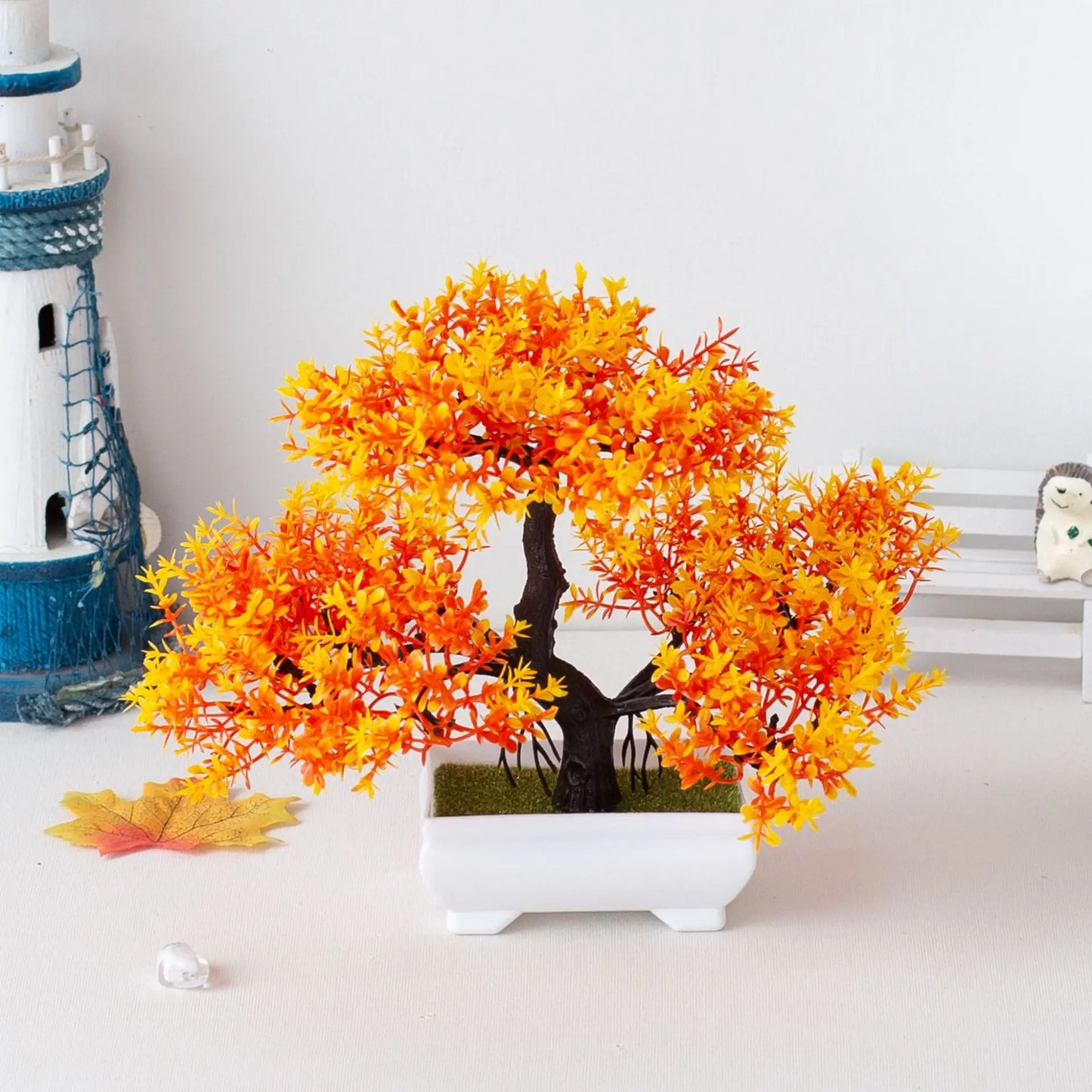 Artificial Plants Bonsai Fake Plant Flowers Potted Ornaments For Table Home Hotel Room Decoration Garden Decor Small Tree Pot
