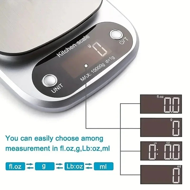 2025 New High-Precision Digital Kitchen Scale - For Cooking/Baking, 22lb Max, Grams/Ounces Conversion, Easy to Clean