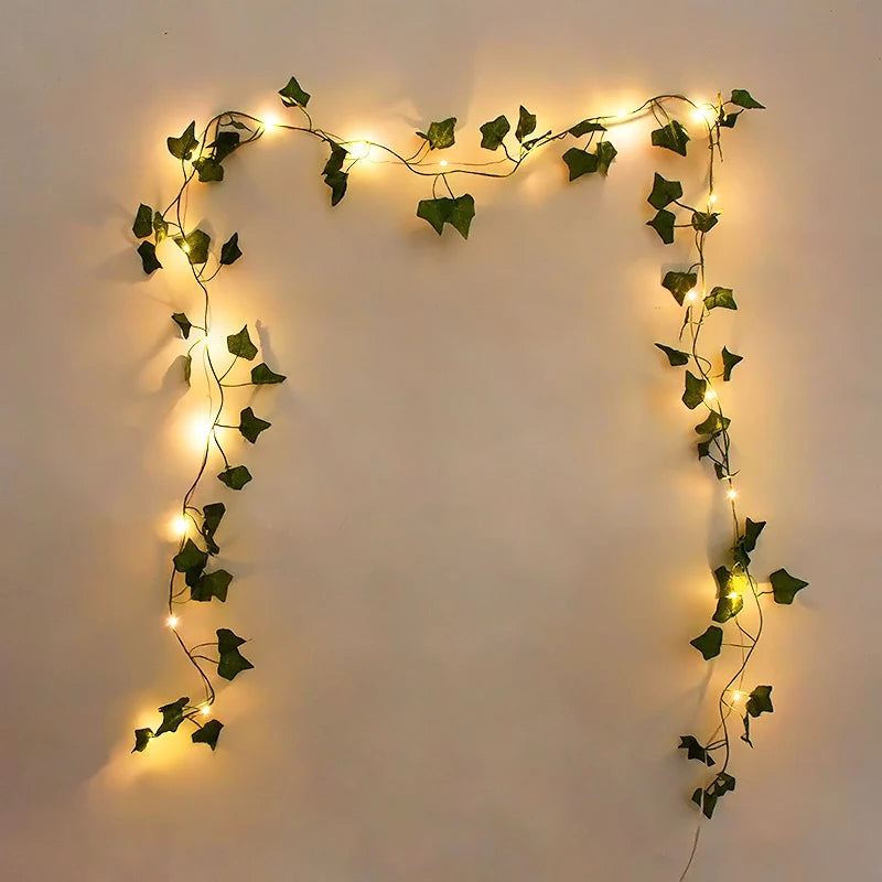 2/5/10M Leaf String Lights Artificial Vine Fairy Lights Leaf Garland Wedding Party Decor Indoor Home Garden Lights Supplies