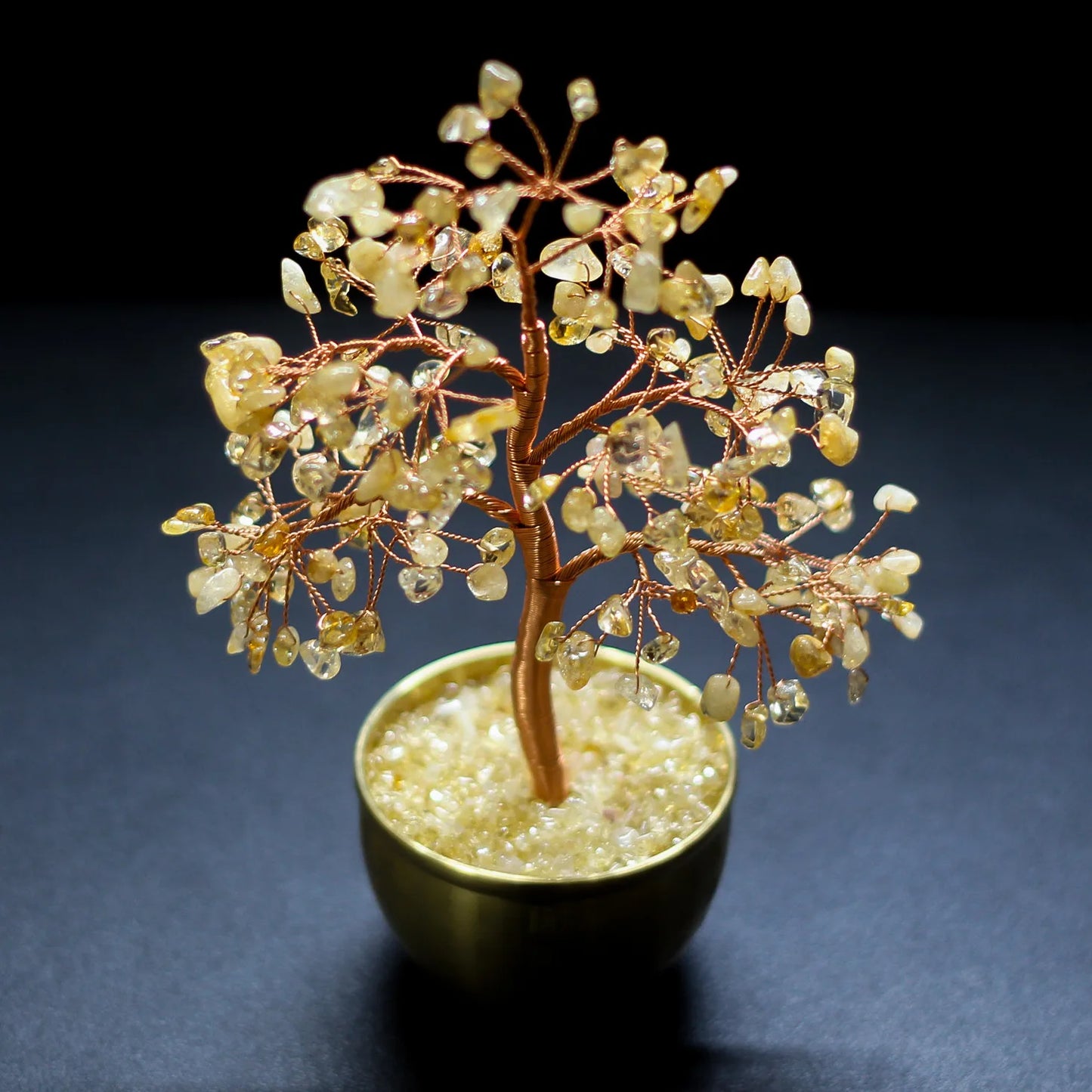 Lucky Abundance Crystal Feng Shui Tree - Prosperity Decor for Desk, Wealth Attracting Home & Office Blessing | Unique Gift Idea