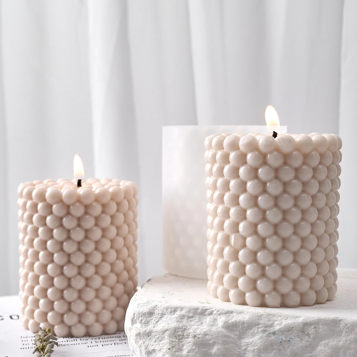 3D Cylinder Shape Candle Silicone Mold Scented Candle Craft Gift Making Wax Molds DIY Epoxy Resin Plaster Soap Casting Mould