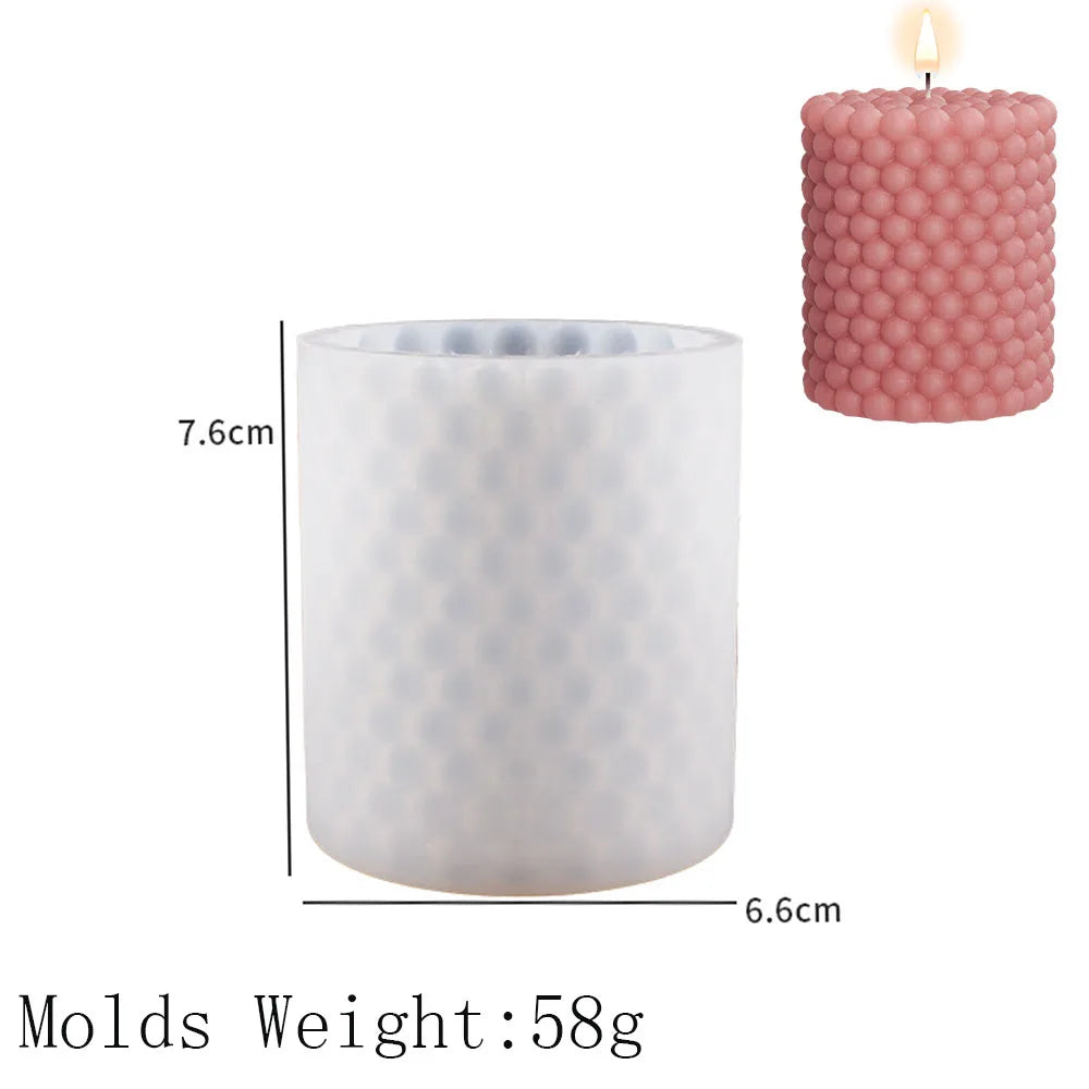 3D Cylinder Shape Candle Silicone Mold Scented Candle Craft Gift Making Wax Molds DIY Epoxy Resin Plaster Soap Casting Mould