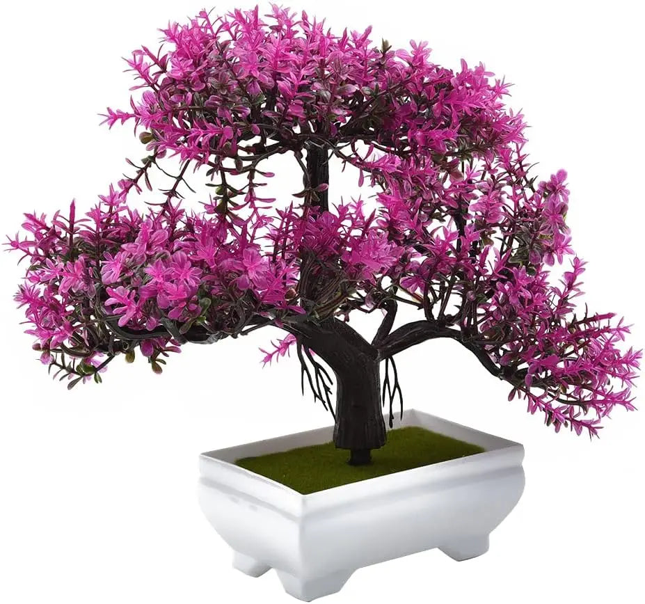 Artificial Plants Bonsai Fake Plant Flowers Potted Ornaments For Table Home Hotel Room Decoration Garden Decor Small Tree Pot