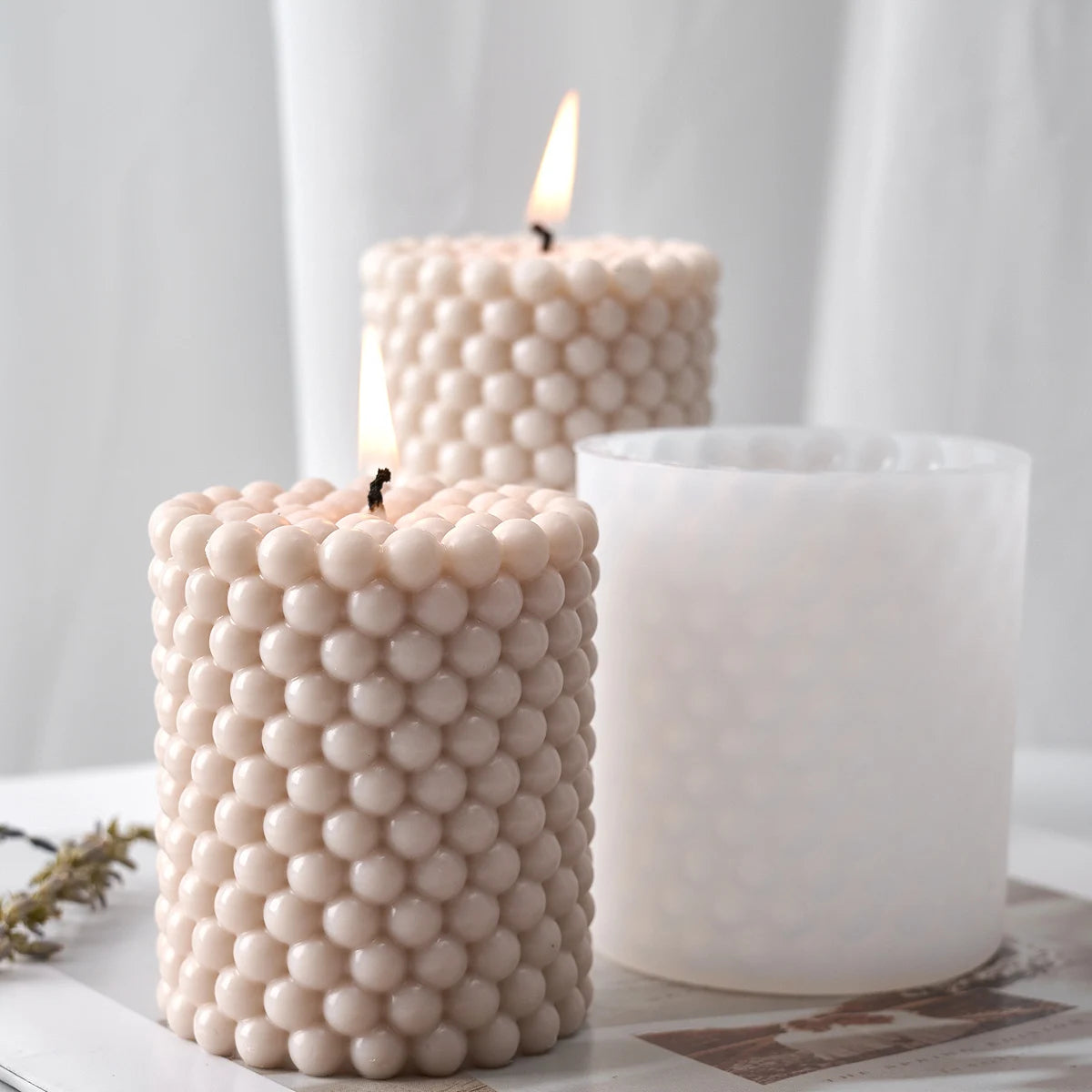 3D Cylinder Shape Candle Silicone Mold Scented Candle Craft Gift Making Wax Molds DIY Epoxy Resin Plaster Soap Casting Mould