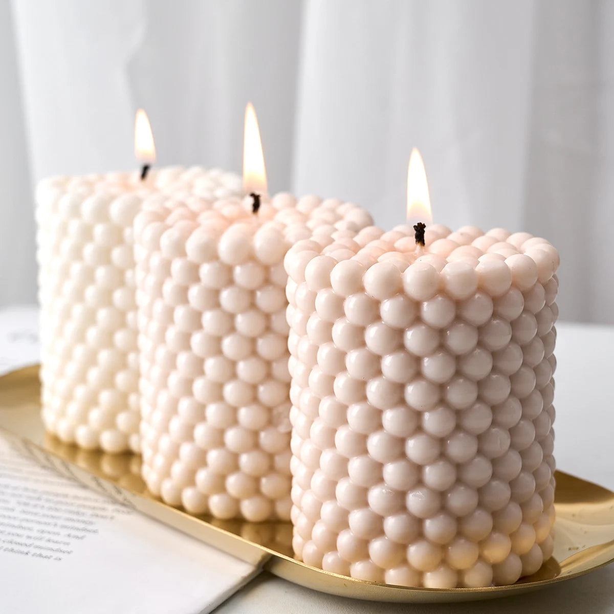 3D Cylinder Shape Candle Silicone Mold Scented Candle Craft Gift Making Wax Molds DIY Epoxy Resin Plaster Soap Casting Mould