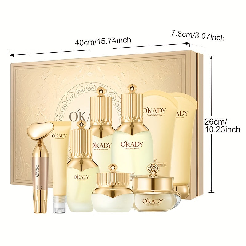 OKADY Ginseng Skincare Set | Make Skin Younger-looking Alcohol-Free Hypoallergenic Cleansing, Purifying Skin Quick Absorption Facial (Ginseng - 9pcs Set)A Gift For A Lady. Thanksgiving Gift Send Mom, Send Girlfriend
