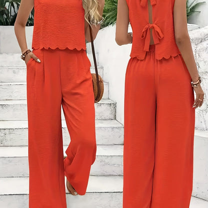 Summer Women's Sleeveless Back Lace-up Pantsuit New Fashion Pantsuit