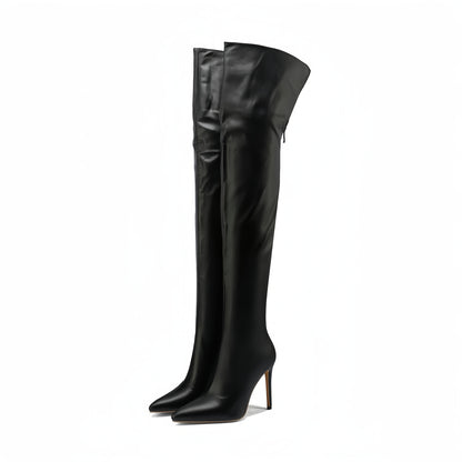 MIKARKA Women'S Stylish Pointed Toe Stiletto Heel Boots - Black PU Cover with Zipper Closure, Comfortable PU Insole & Durable Rubber Sole for Weddings, Parties, Formal Events, Wedding Guest Shoes, Party Footwear, Sleek Boot D