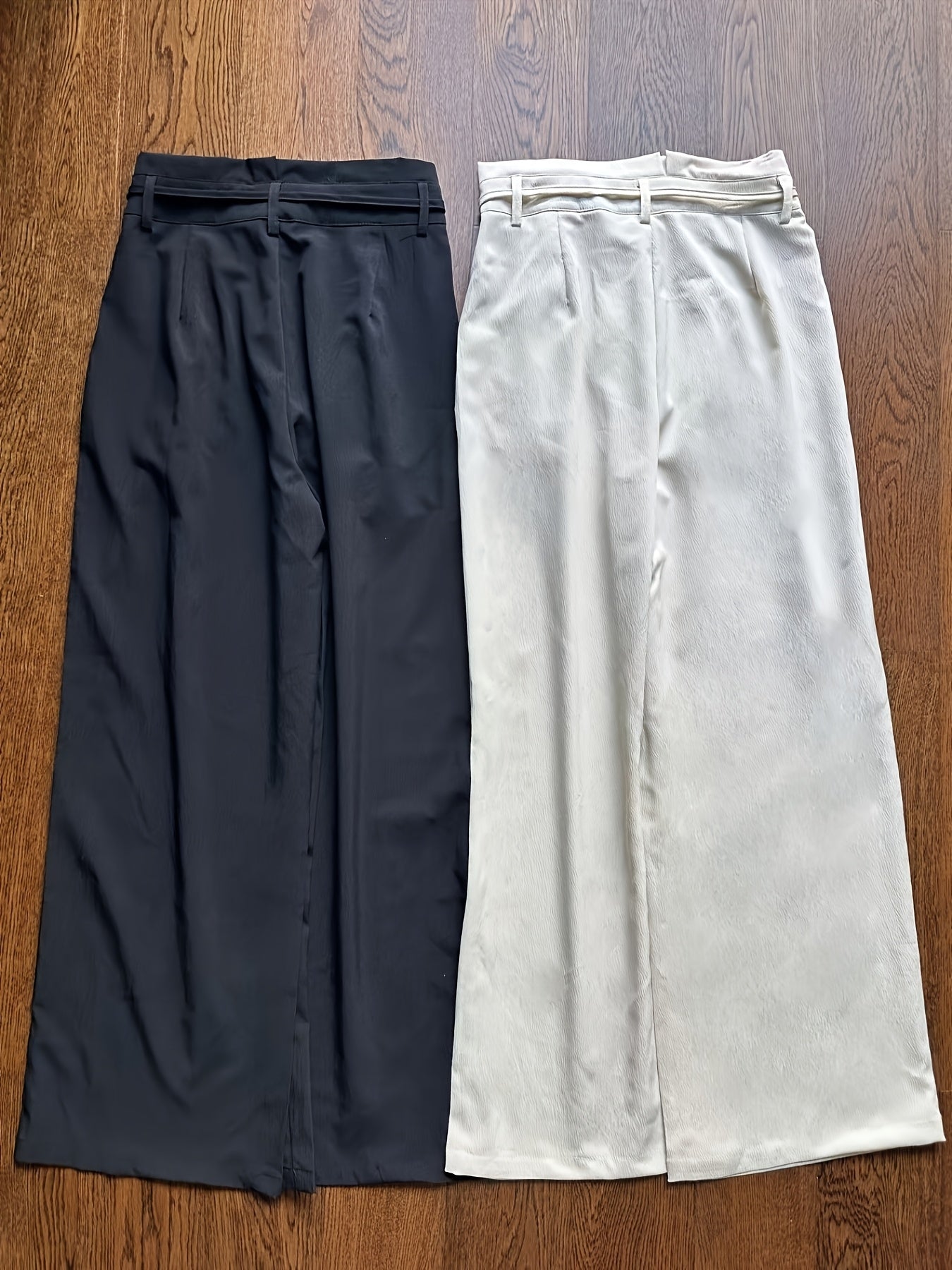 Stylish and Versatile Drawstring Wide-Leg Pants Set for Commuting - 2pcs Combo