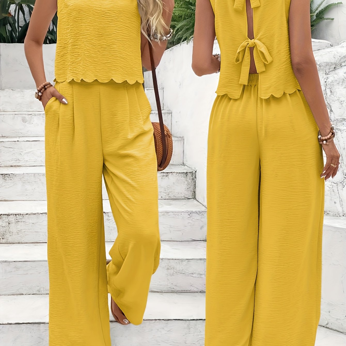 Summer Women's Sleeveless Back Lace-up Pantsuit New Fashion Pantsuit