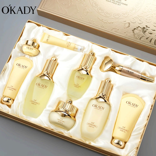OKADY Ginseng Skincare Set | Make Skin Younger-looking Alcohol-Free Hypoallergenic Cleansing, Purifying Skin Quick Absorption Facial (Ginseng - 9pcs Set)A Gift For A Lady. Thanksgiving Gift Send Mom, Send Girlfriend