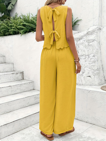 Summer Women's Sleeveless Back Lace-up Pantsuit New Fashion Pantsuit