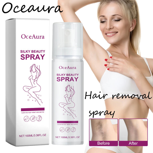 Oceaura Hair Removal Spray Painless Quick Smoothing Skin Silky Beauty Body Delay Growth Hair Removal Mist for Armpit Leg Bikini