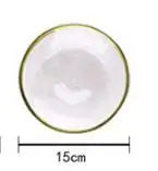 Ins Gold Gdge Glass Plate Bowl, Nordic Tableware, Steak Plate Creative Tray, Fruit Salad Transparent Colorful Plates, 1 piece
