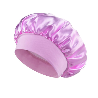 1pcs Soft Silk Satin Lined Bonnet Large Satin Hair Bonnet Household Sleep Shower Cap Hair Wrap Cover for Long Hair Salon Tool