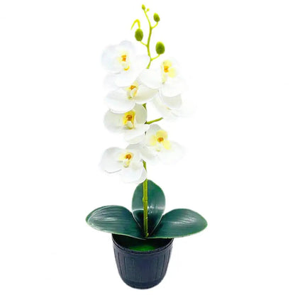 1 Set Beautiful Fake Potted Flowers Portable Simulation Bonsai Orchid Natural-Looking Desktop Fake Potted Flowers