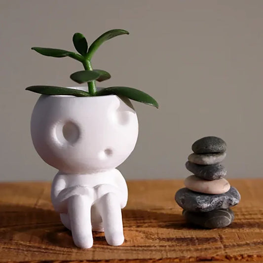 Kawaii Tree Elves Planter Pot Kodama Gardening Pot Small Plant Holder Air Plant HoldeiPlant Pots Flower Pots for Indoor Plants