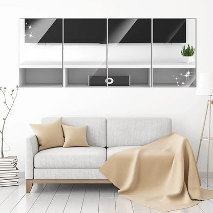 10pcs15/20cm 3D Self-adhesive Mirror Wall Stickers Thickened 2mm Flexible DIY Art Acrylic Mirror Stickers Living Room Decoration