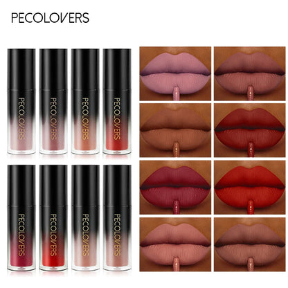 Sexy Red Lip Gloss Velvet Long Lasting Lipstick Makeup Waterproof Non-stick Cup Lip Tint Nude Liquid Lip Stick