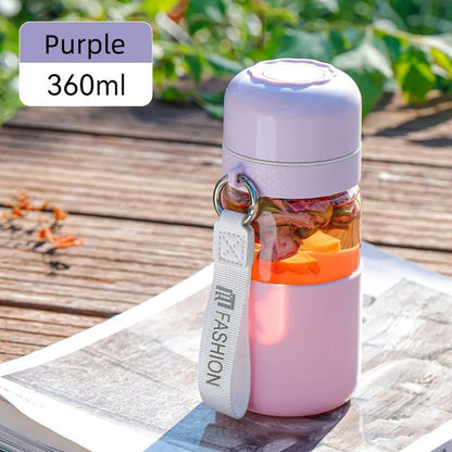 360ML Glass Water Bottle Heat-resisting Leak-proof Portable Household Water Cup Office Milk Tea Coffee Cup Gift Water Mug