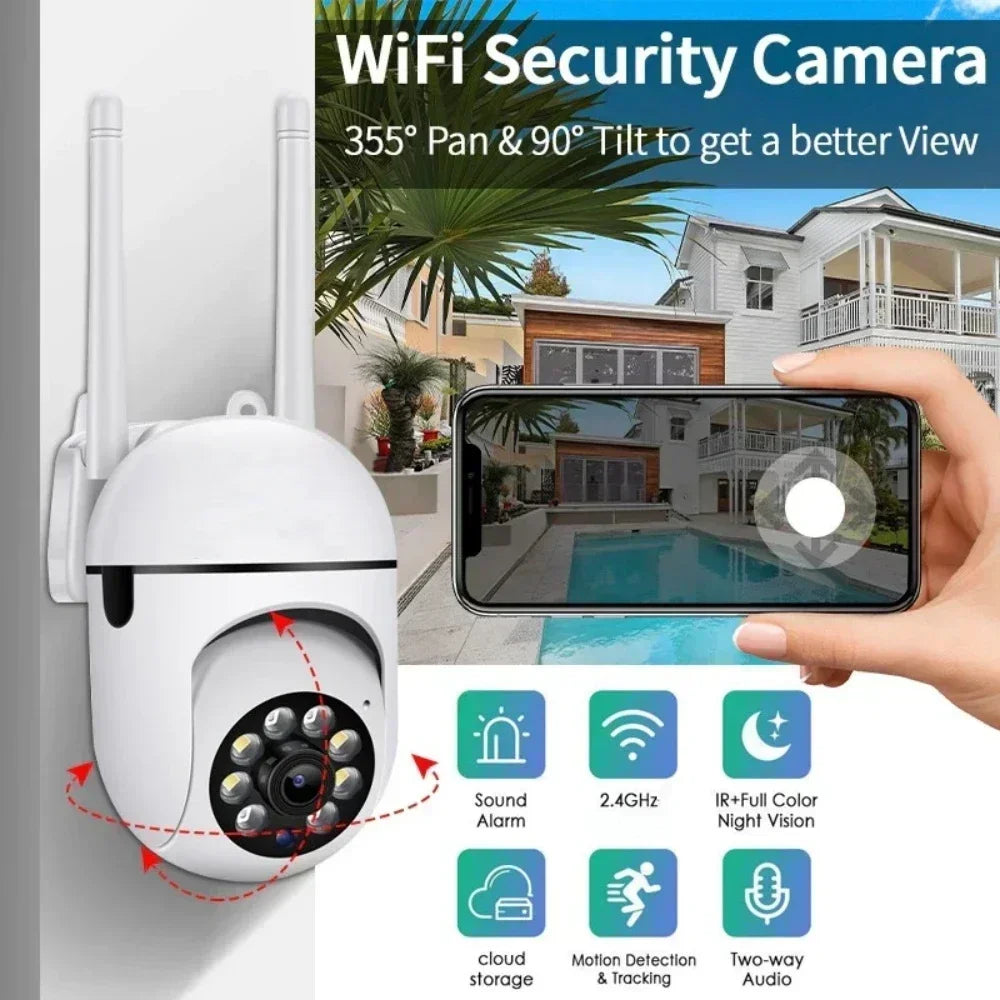 8MP Wifi Surveillance Camera PTZ Wireless IP Camera 8X Zoom AI Human Tracking Two-way Audio Color Night Vision Security Cam CCTV