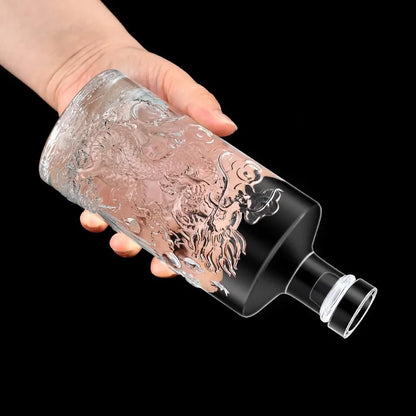 500ml Glass Water Bottle Large Capacity with Cover for Water Drink Outdoor PortableTransparent Milk Juice Cup