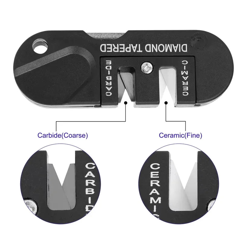 4-in-1 portable knife sharpener, multi-functional outdoor portable tungsten steel knife sharpener, knife sharpener stick