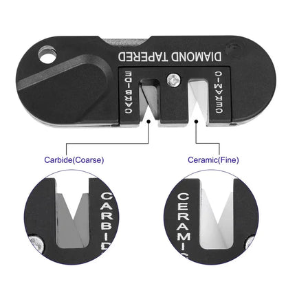 4-in-1 portable knife sharpener, multi-functional outdoor portable tungsten steel knife sharpener, knife sharpener stick