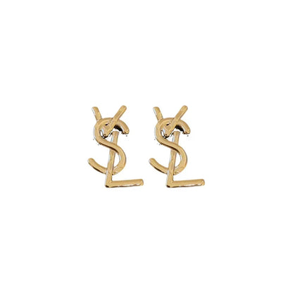 European American Exaggerate Letter Stud Earrings for Women Fashion Trendy Personality Alloy Earrings  Piercing Jewelry