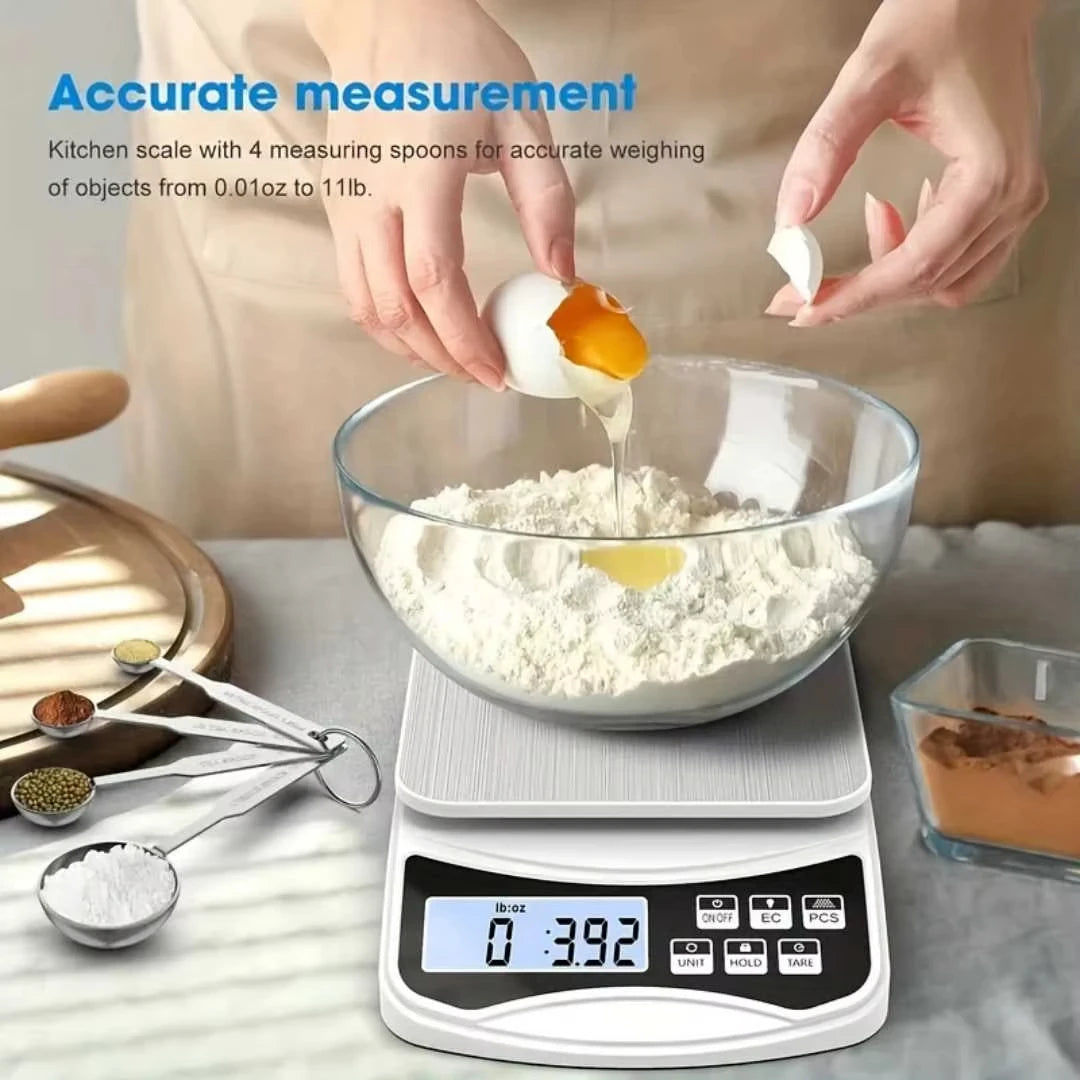 FODWET  5000g Digital Scale | 0.1g Precise Kitchen Scale for Baking/Keto/Coffee | LCD Backlit Food Weight Scale with Ounce&Gram