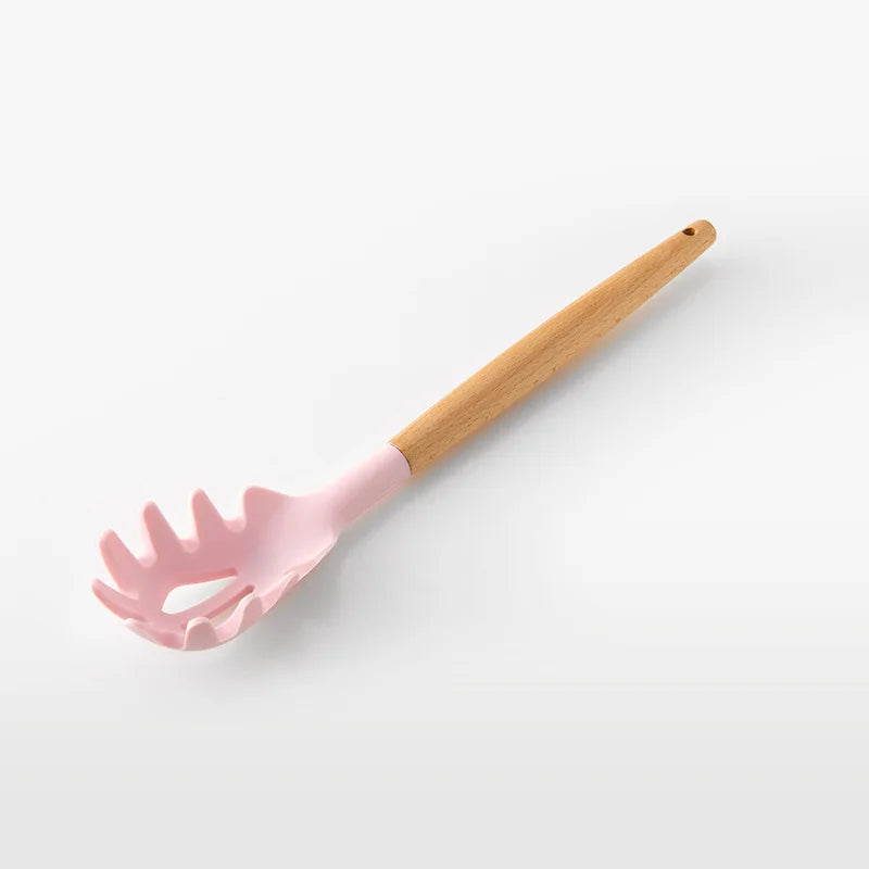 1Pc PSilicone Kitchen Utensils Set Non-Stick Cookware for Kitchen Wooden Handle Spatula Egg Beaters Kitchenware Accessories