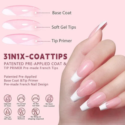 150pcs/Boxed French Gel Tips Press On Nails Black Coffee Almond Nails 15 Sizes Pre-applied Fake Nails For Manicure Extension