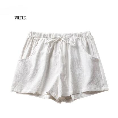 ITOOLIN Casual Linen Shorts Women Gym Workout Shorts Short Pants High Waisted Black Ladies Short Femme Women Shorts Sport Femme