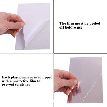 10pcs15/20cm 3D Self-adhesive Mirror Wall Stickers Thickened 2mm Flexible DIY Art Acrylic Mirror Stickers Living Room Decoration
