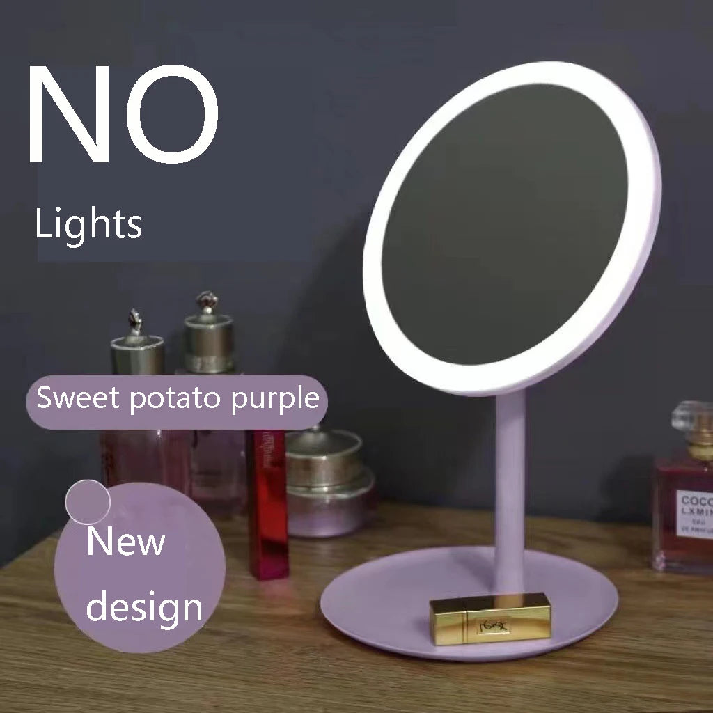 Makeup Mirror With Led Light Usb Portable Removable Desk Vanity Mirror Adjustable Tricolor Hd Light Dropshiping Travel Home Tool