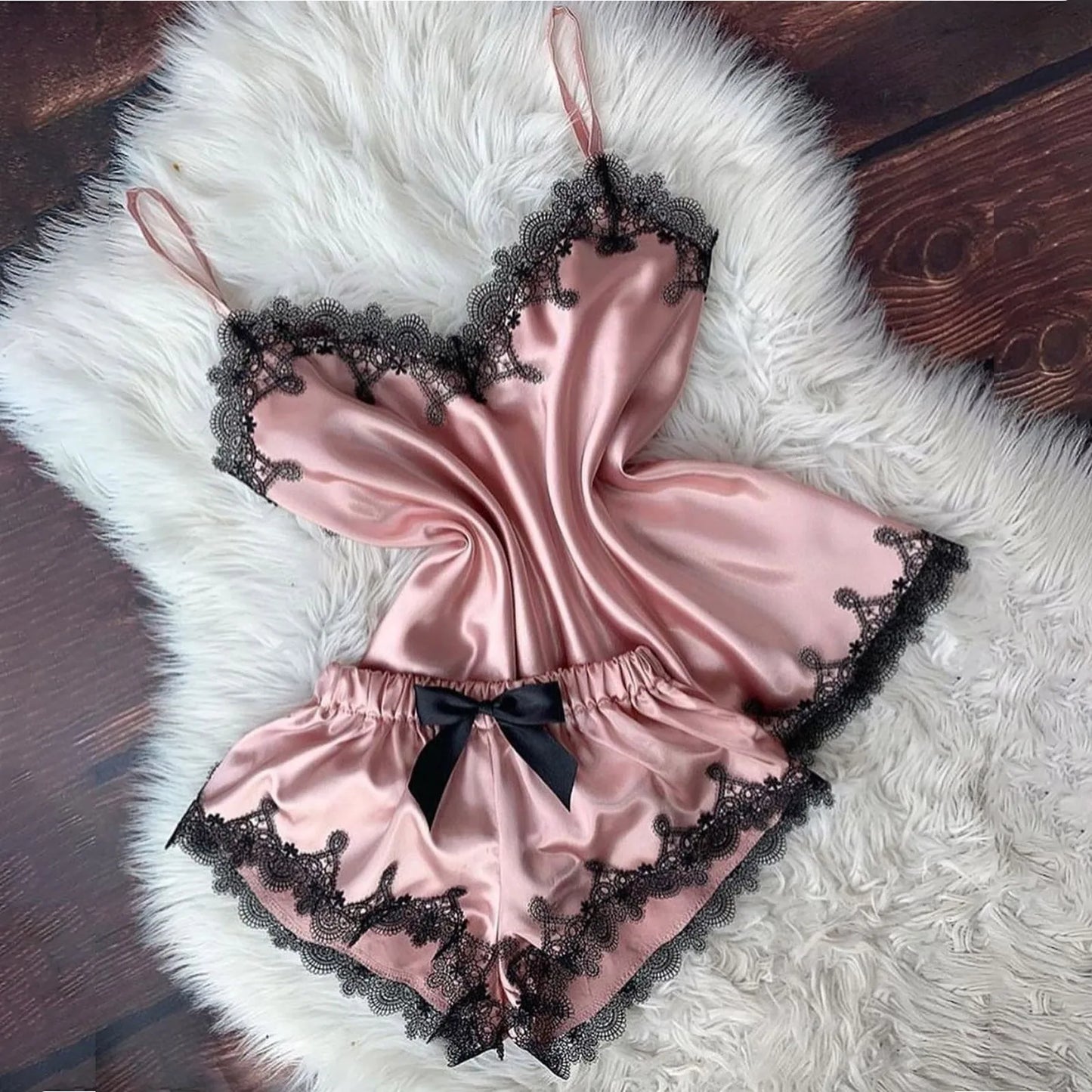Sexy Lingerie Women Sleep Wear Camisole Bow Shorts V-Neck Tops Velvet Pajamas Sleepwear пижама женская Hot