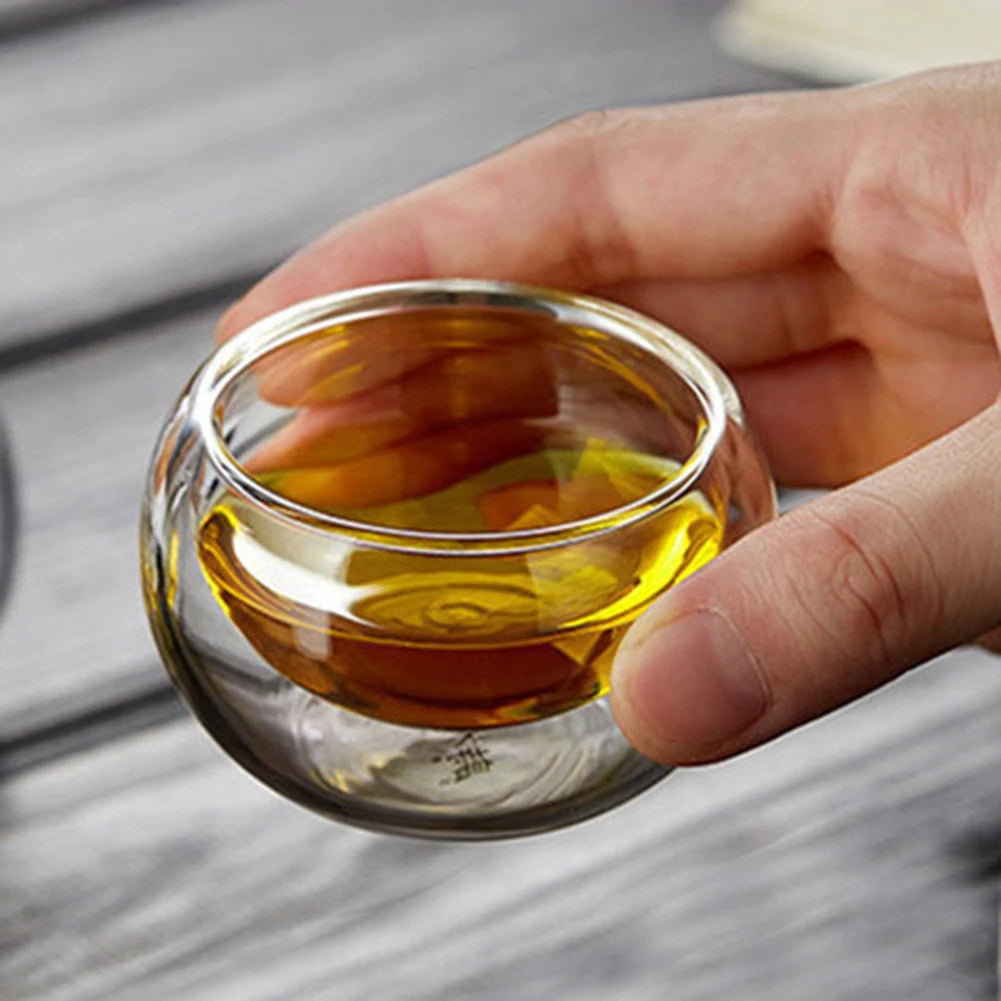 50ml 1/6pcs Double Wall Glass Mug Heat Resistant Handle Coffee Milk Juice Water Cup Bar Drinkware Coffeeware Lover Gift Kitchen