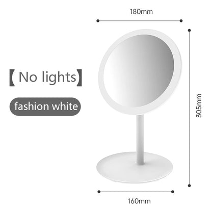 Makeup Mirror With Led Light Usb Portable Removable Desk Vanity Mirror Adjustable Tricolor Hd Light Dropshiping Travel Home Tool