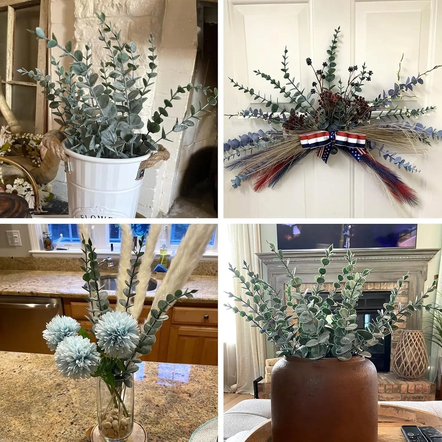 5/10/20pcs Artificial Eucalyptus Plant Artificial Eucalyptus Leaves For DIY Bouquet Wedding Office Decoration
