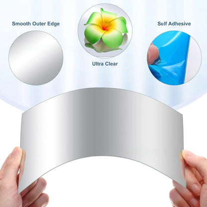10pcs15/20cm 3D Self-adhesive Mirror Wall Stickers Thickened 2mm Flexible DIY Art Acrylic Mirror Stickers Living Room Decoration