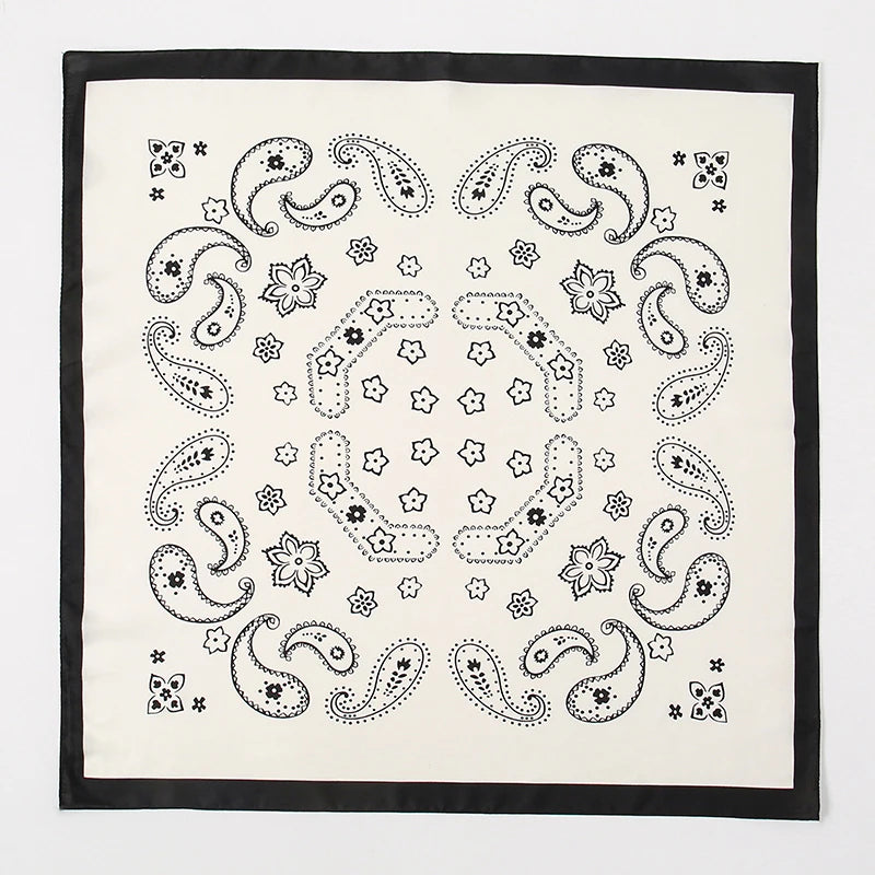 70cm Paisley Print Muslim Hijab Women Bandanas Square Silk Scarf Headband Handkerchief Neckerchief Hairscarf Scarves Luxury