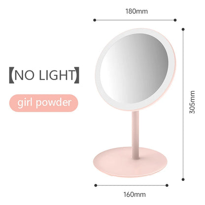 Makeup Mirror With Led Light Usb Portable Removable Desk Vanity Mirror Adjustable Tricolor Hd Light Dropshiping Travel Home Tool