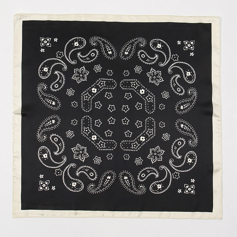 70cm Paisley Print Muslim Hijab Women Bandanas Square Silk Scarf Headband Handkerchief Neckerchief Hairscarf Scarves Luxury